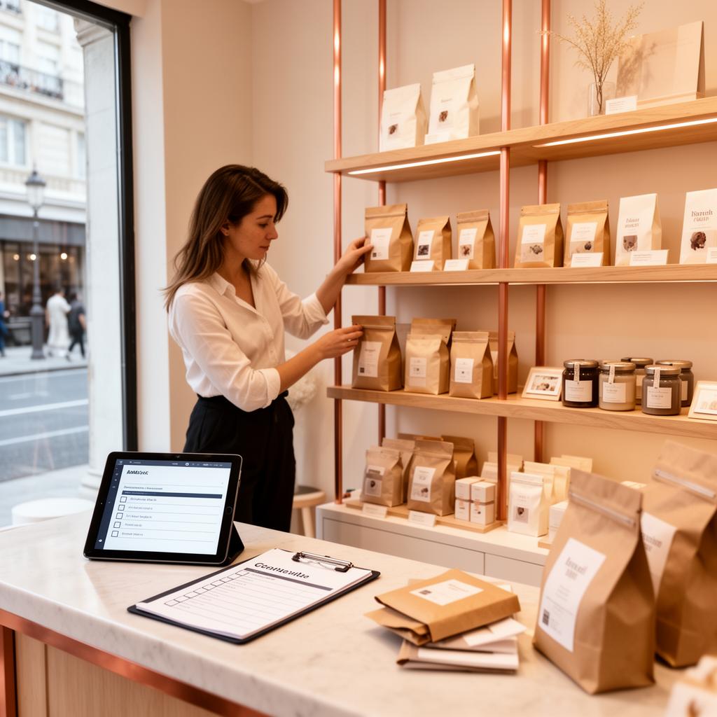 Entrepreneur preparing business launch materials